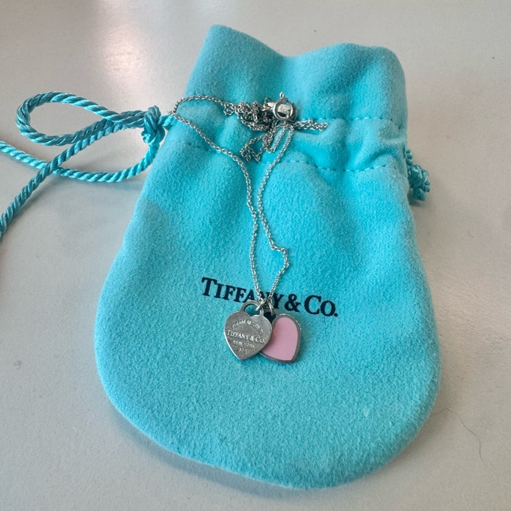 tiffany pink heart necklace
